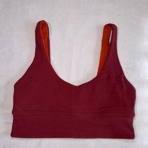 Lululemon Athletica Red and Orange Reversible Sports Bra